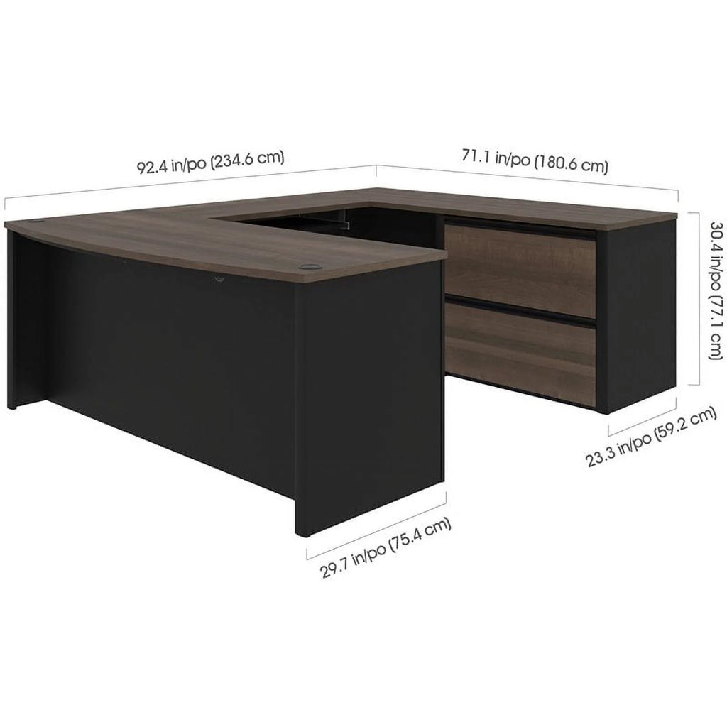 5 Piece Wood U Shaped Computer Desk F895
