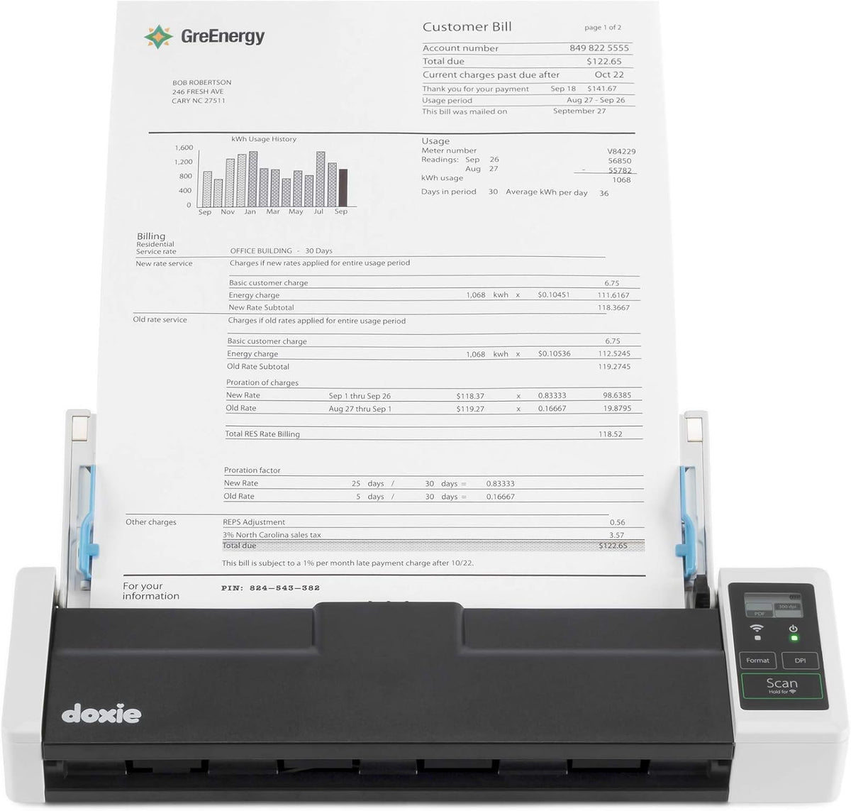 Rechargeable Document Scanner with ADF and Wi-Fi U5267