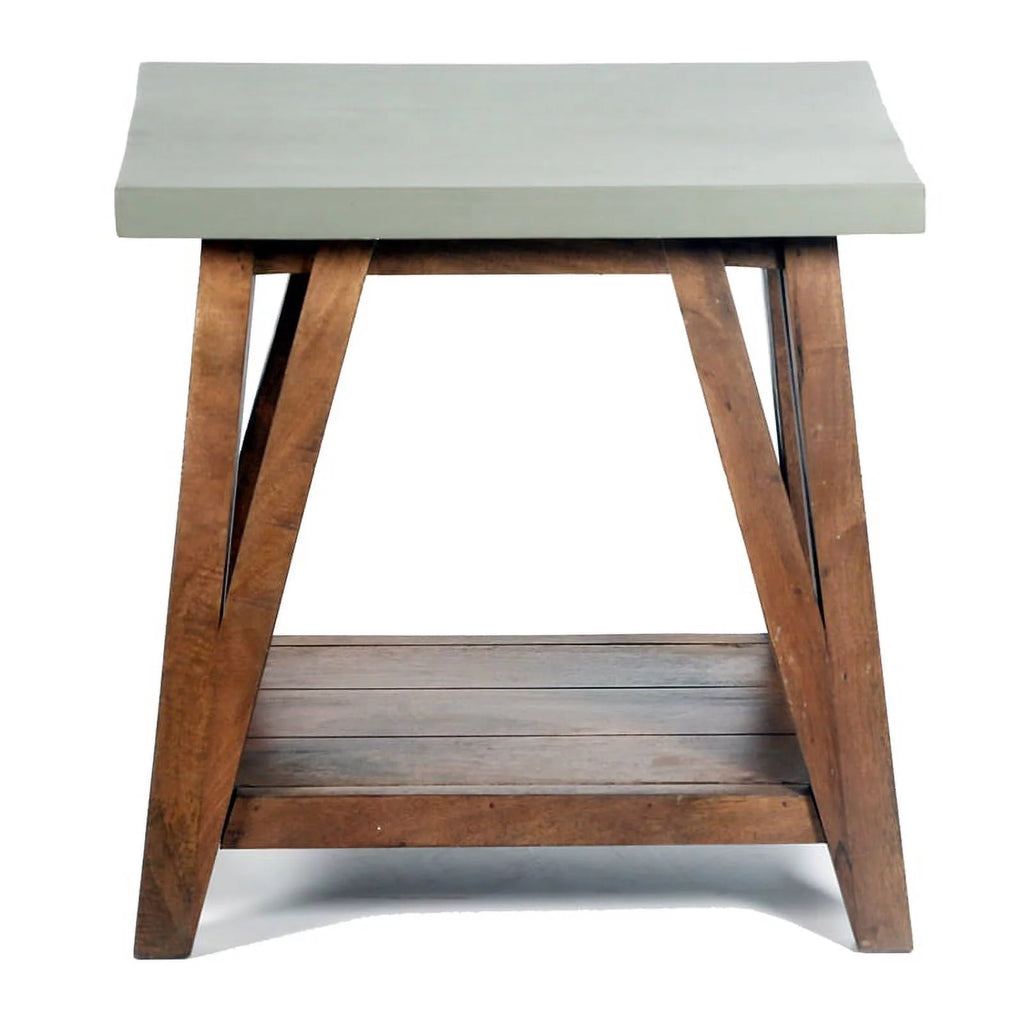 22" Wood Concrete End Table Set of 2 D90160