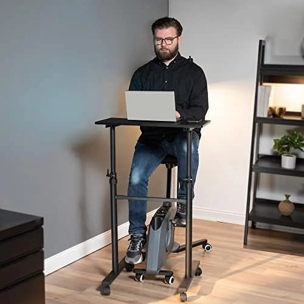 Height Adjustable 28 X 14 Inch Standing Desk Cart Black C54305