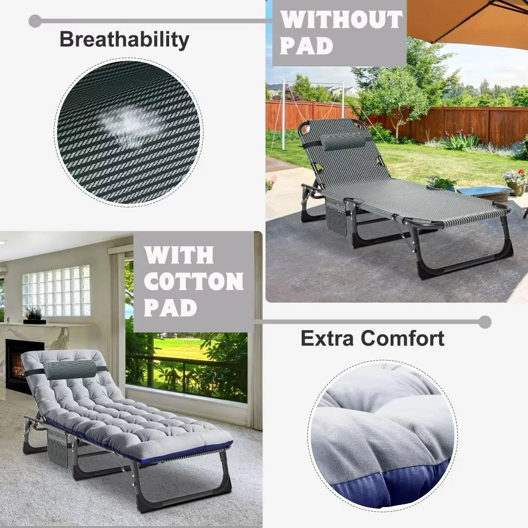Folding Camping Cot with Mattress & Pillow I8129