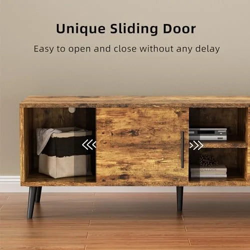 65 inch Wood TV Stand with Sliding Barn Doors U572