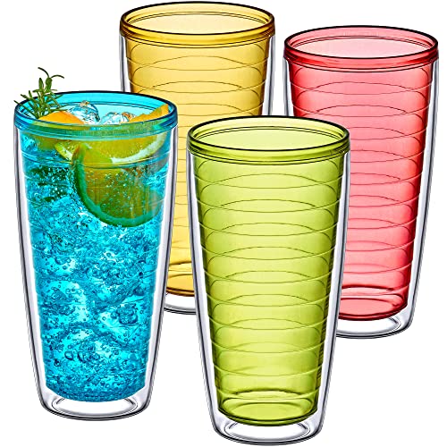 24-Ounce Insulated Plastic Tumblers Set of 4 P8851