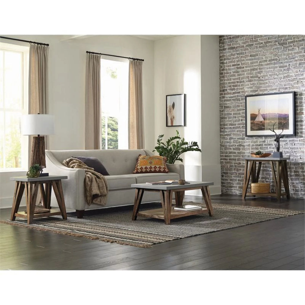 22" Wood Concrete End Table Set of 2 D90160