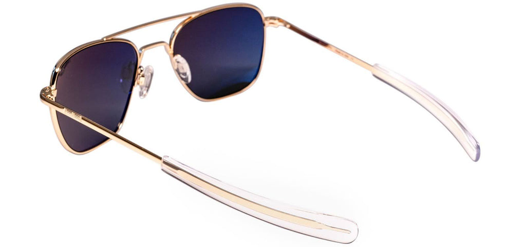 Aviator Bayonet Temple Sunglasses in Gold N308487