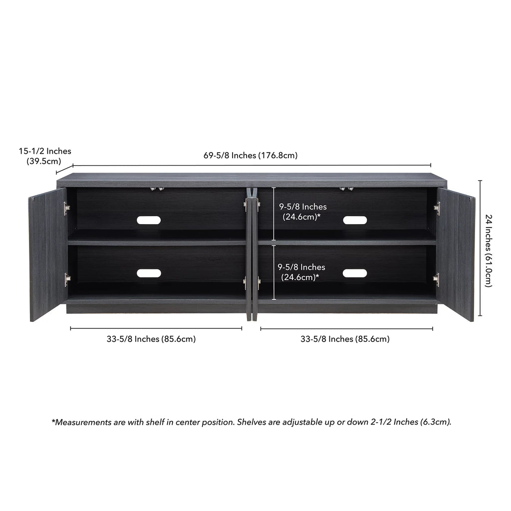 Black Grain Rectangular TV Stand C401