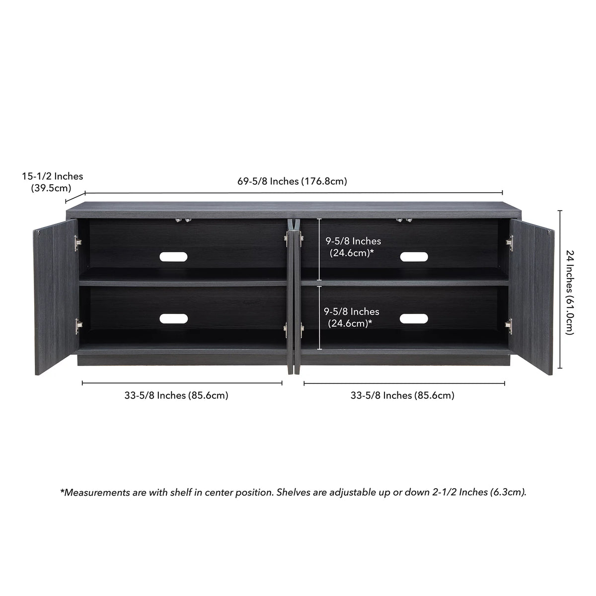Black Grain Rectangular TV Stand C401