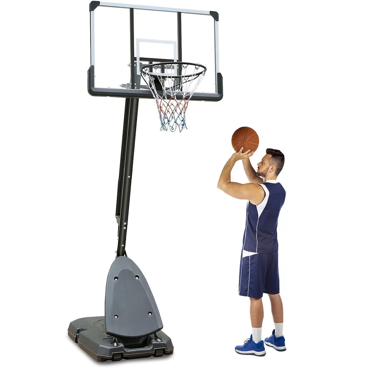 44" Portable Adjustable Basketball Hoop System with Wheels J607