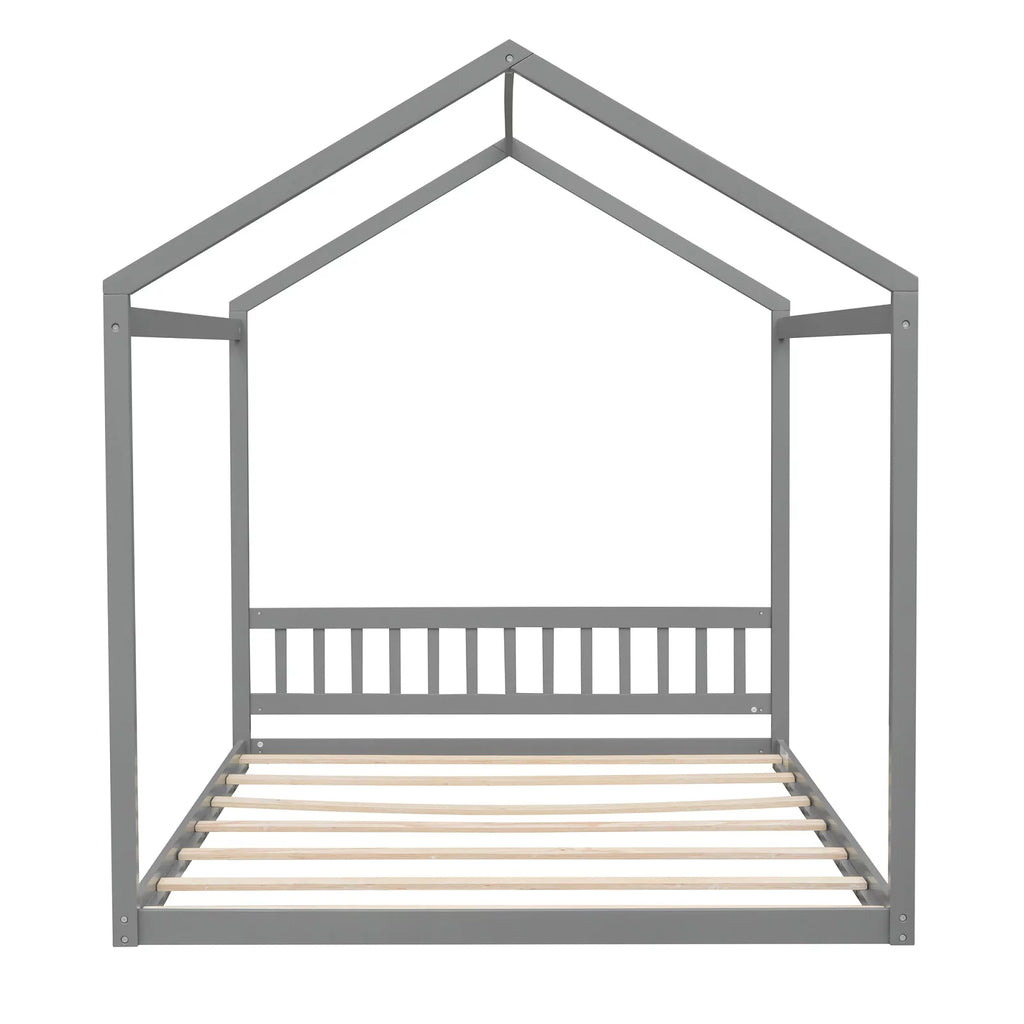 Queen Size Wood Tent Bed with Roof Z5511