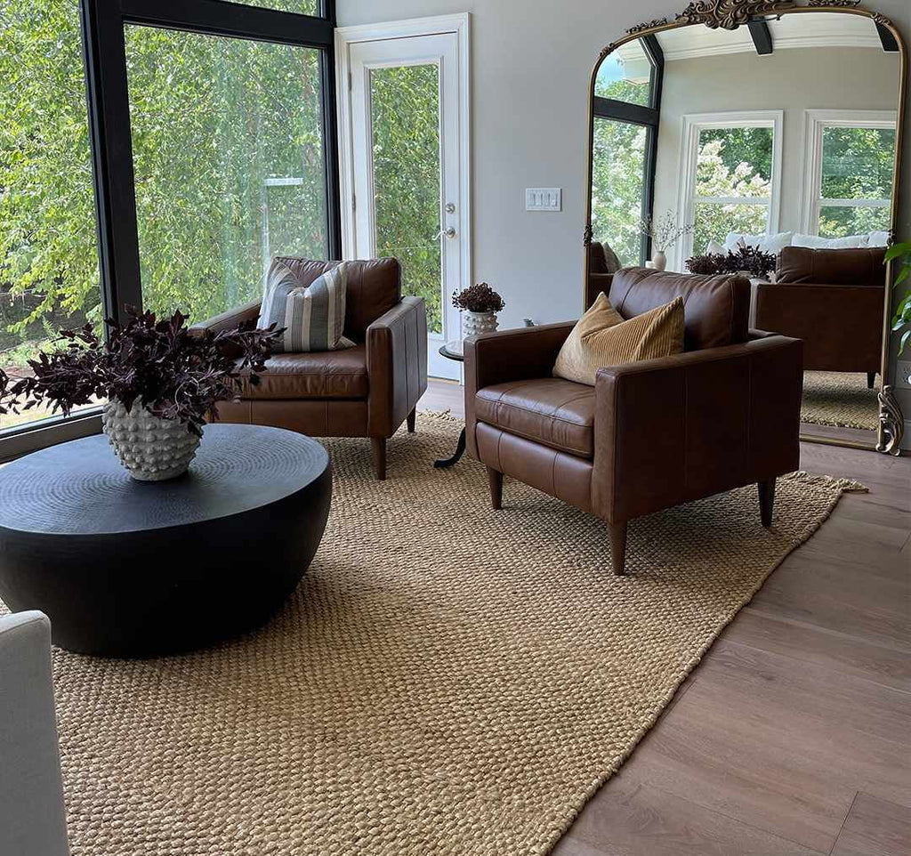 Beige 2' x 3' Jute Area Rug T240