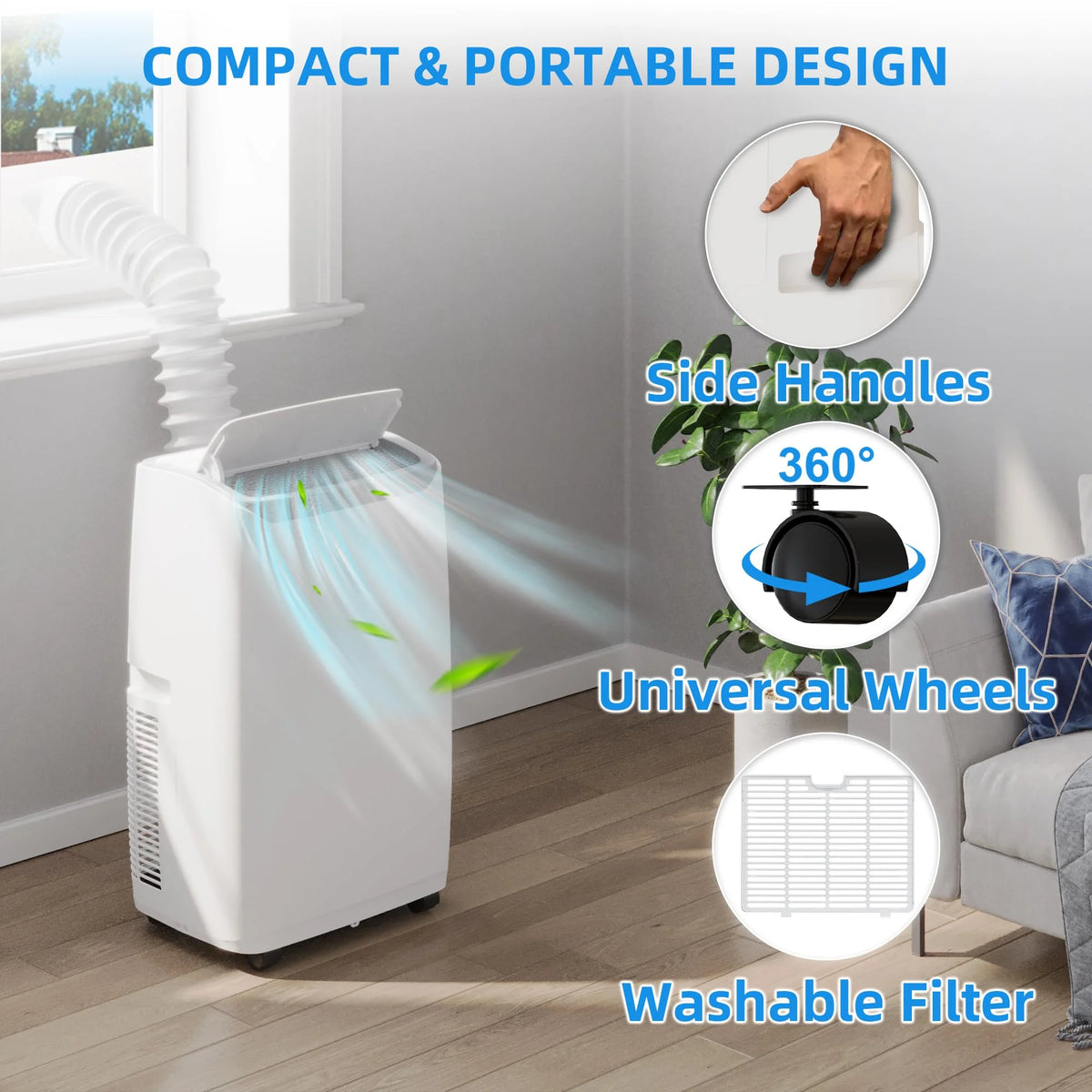 14,000 BTU 3-in-1 Portable Air Conditioner with Remote Control G38879