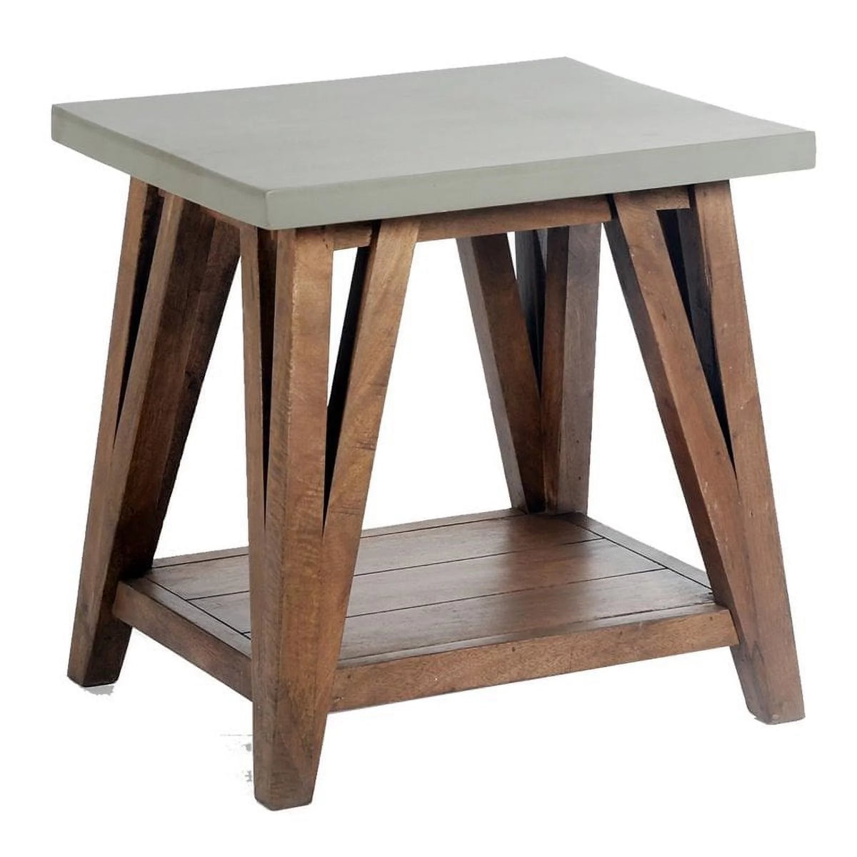 22" Wood Concrete End Table Set of 2 D90160