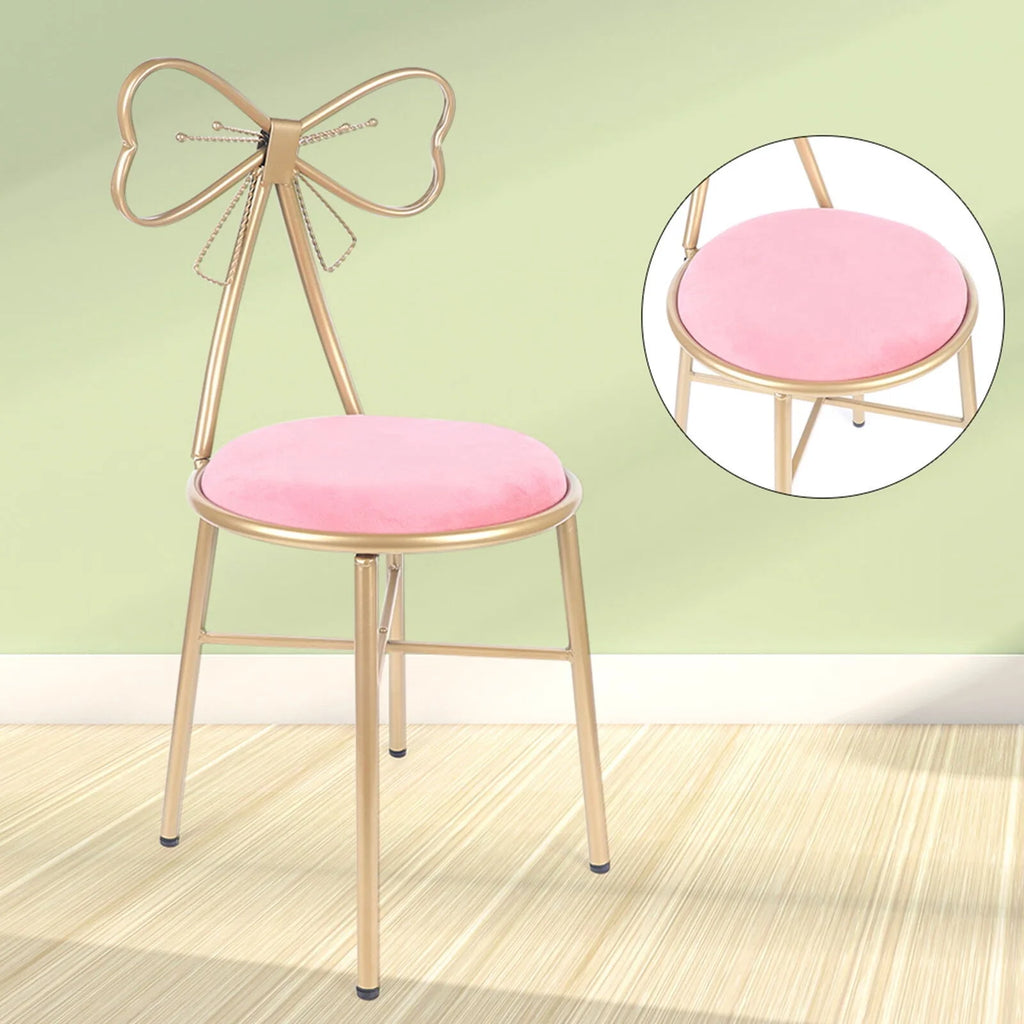 Pink Velvet Butterfly Vanity Chair T4722