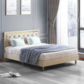 King Size Upholstered Platform Bed Frame with Headboard Y6906