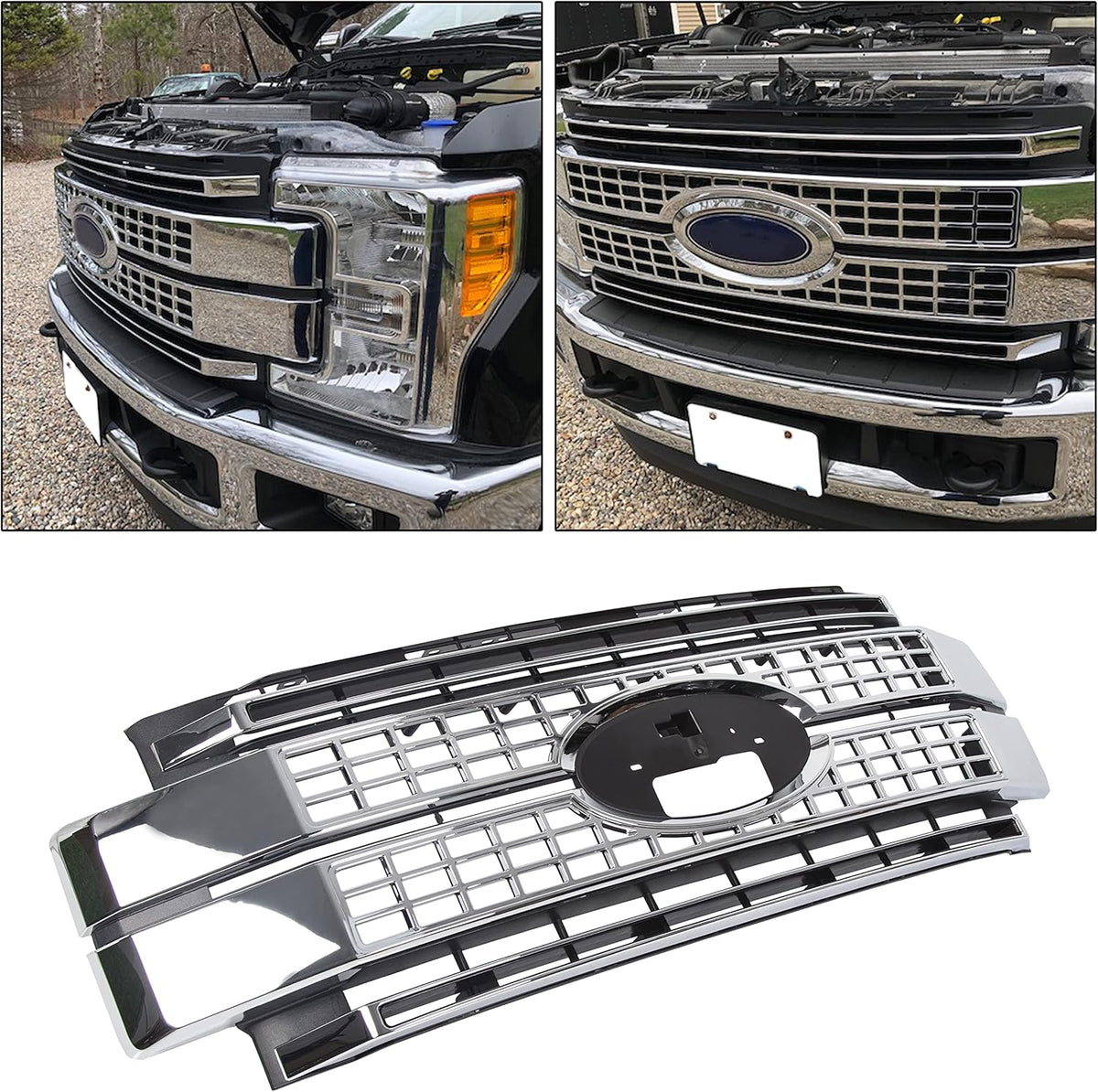 Chrome Front Hood Bumper Grille 4PCS M12624