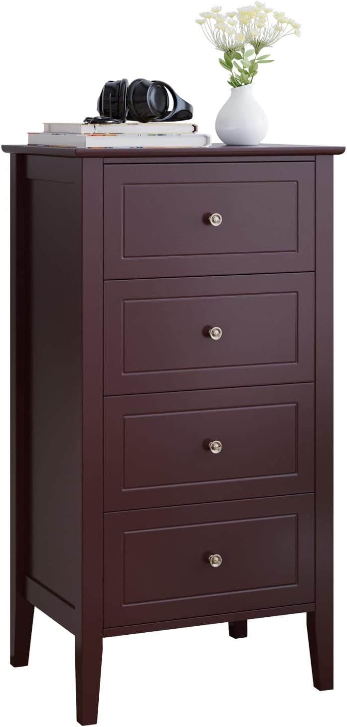 White 4 Drawer Wood Dresser V799399