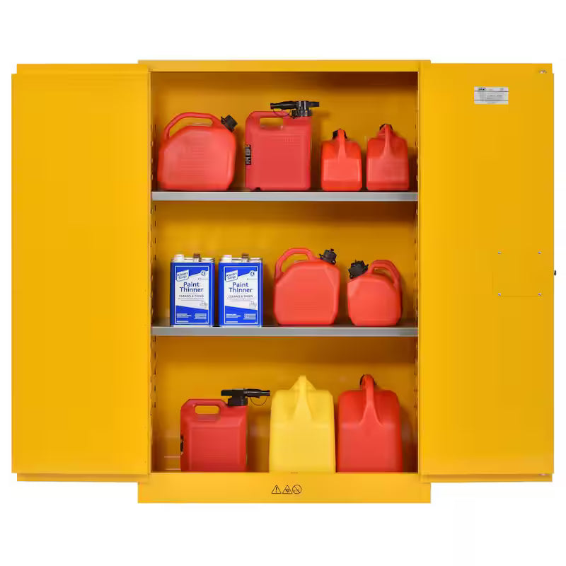 Yellow Steel Freestanding Garage Cabinet I2917