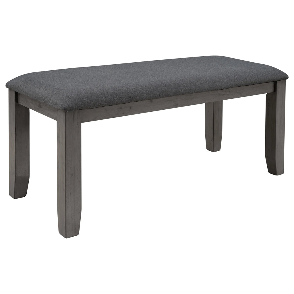 Gray Wood Dining Table and Chairs with Bench V375809