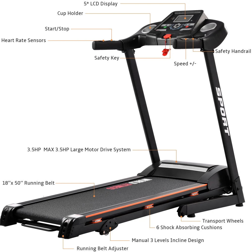 Folding Electric Treadmill with Incline E155
