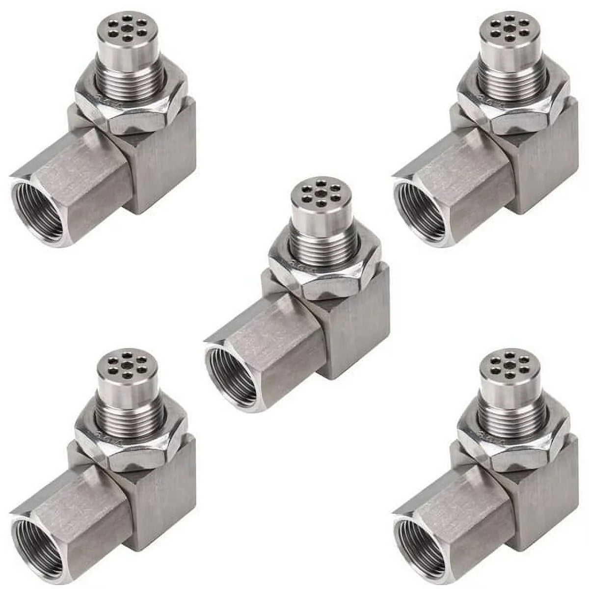 5 Pcs M18x1.5 90-Degree 304 Stainless Steel 02 Sensor Adapter I629580