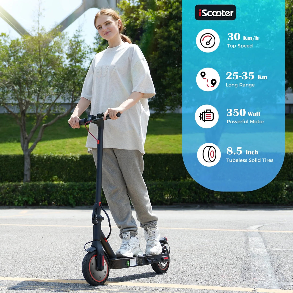 350W Foldable Electric Scooter with Double Braking System M84052