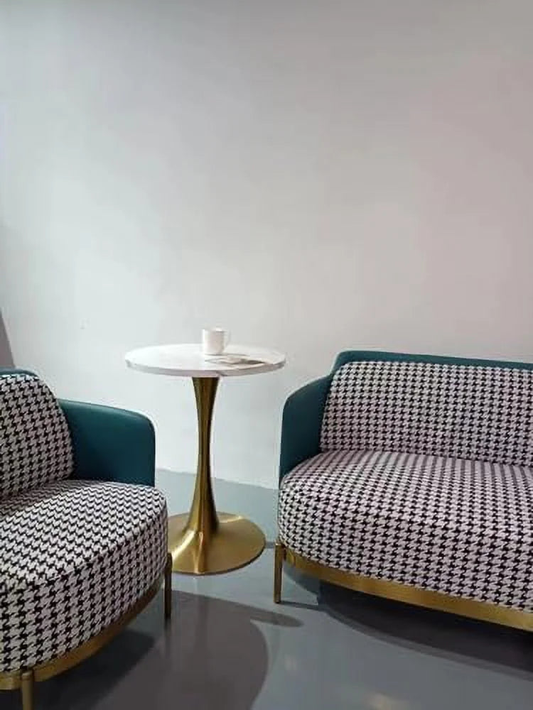 Round Gold Coffee Table Dining Table Side Table for 2-4 S3195