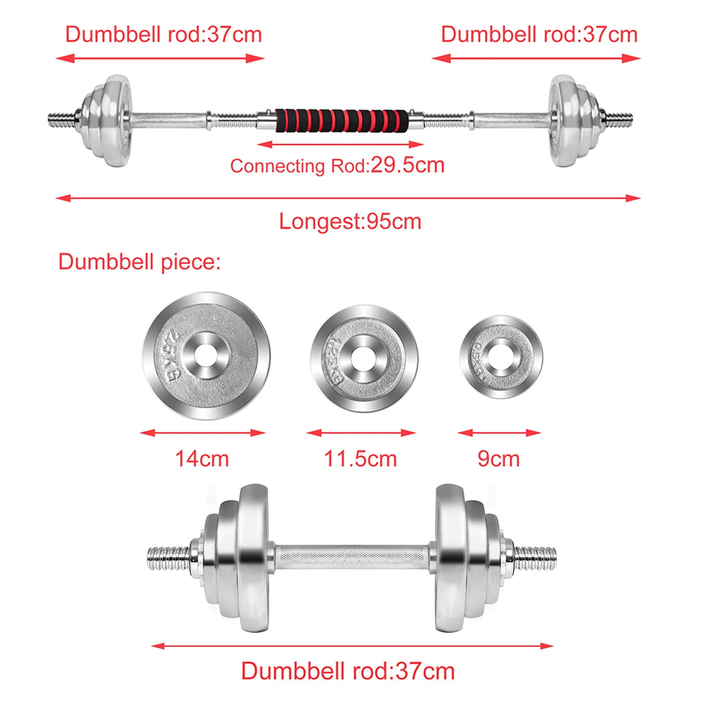 Adjustable Dumbbells 30KG/66LBS Convertible to Barbell F296