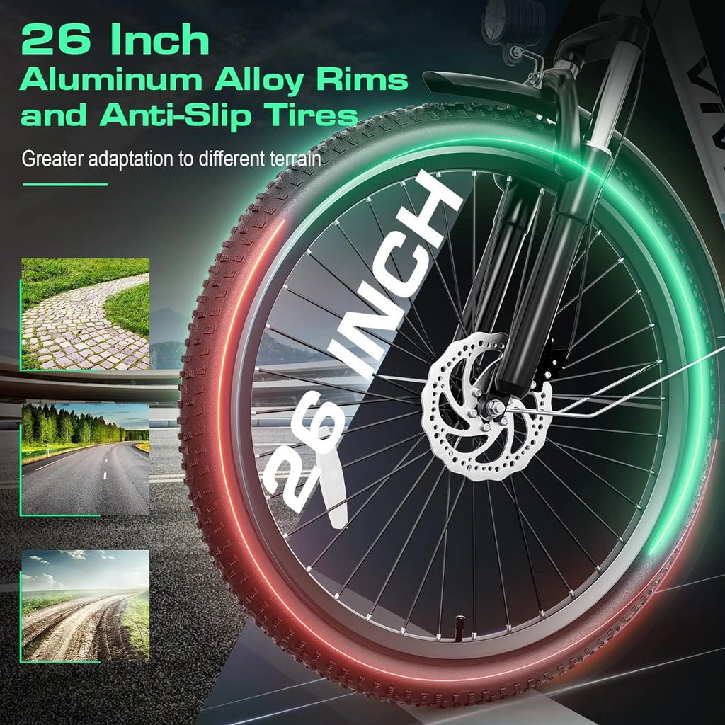26'' 500W Electric Bike with 48V Removable Battery K869
