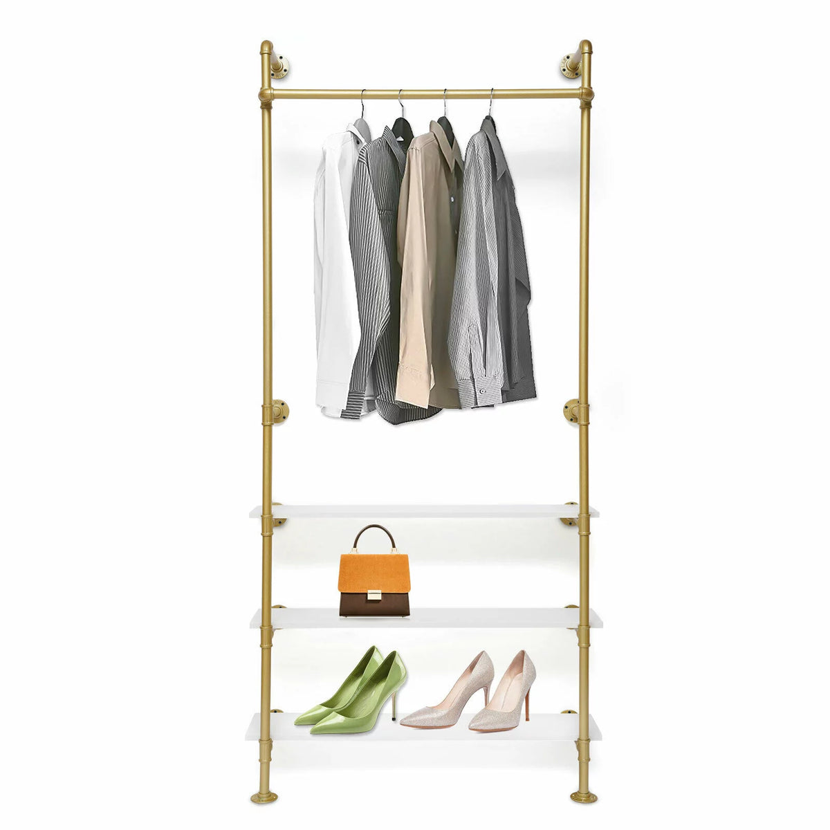 Wall Mounted Garment Rack Gold A631