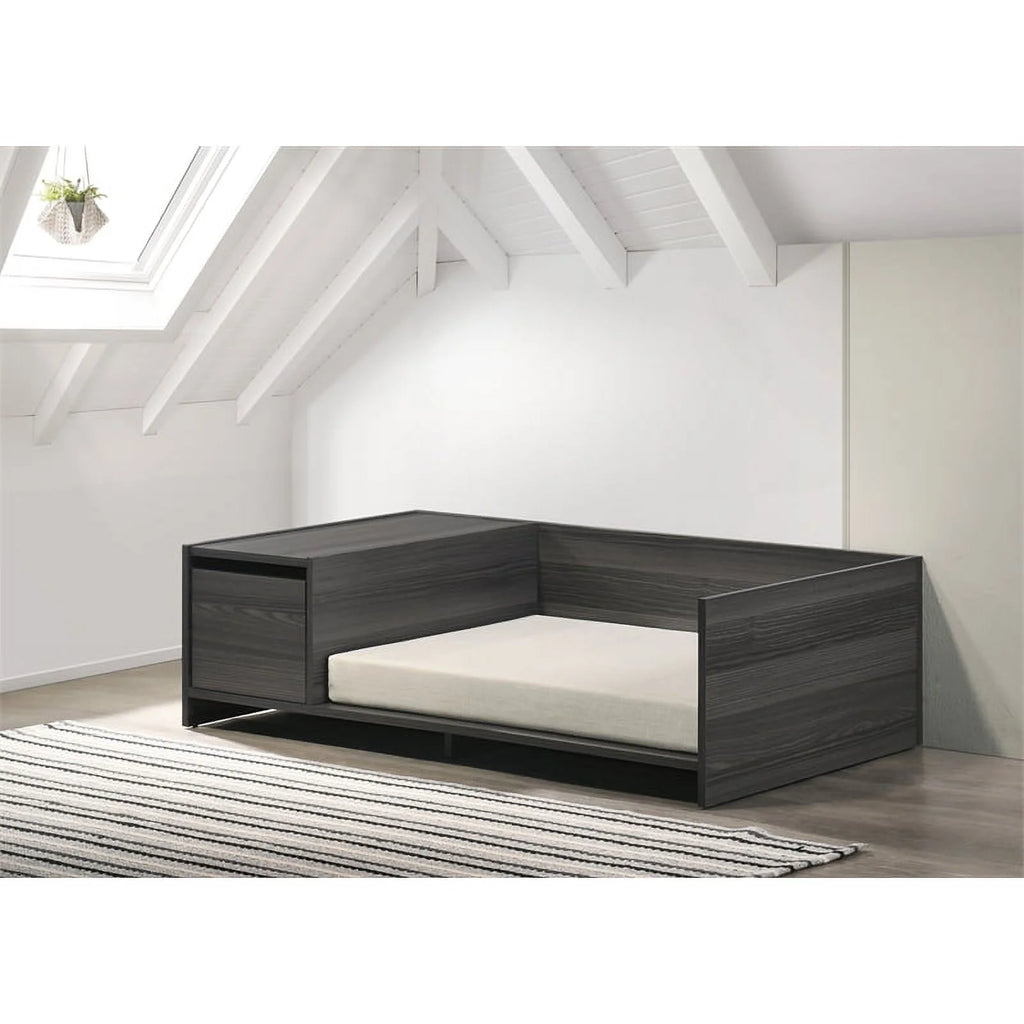 Dark Gray Off White Pet Bed with Cushion S44849