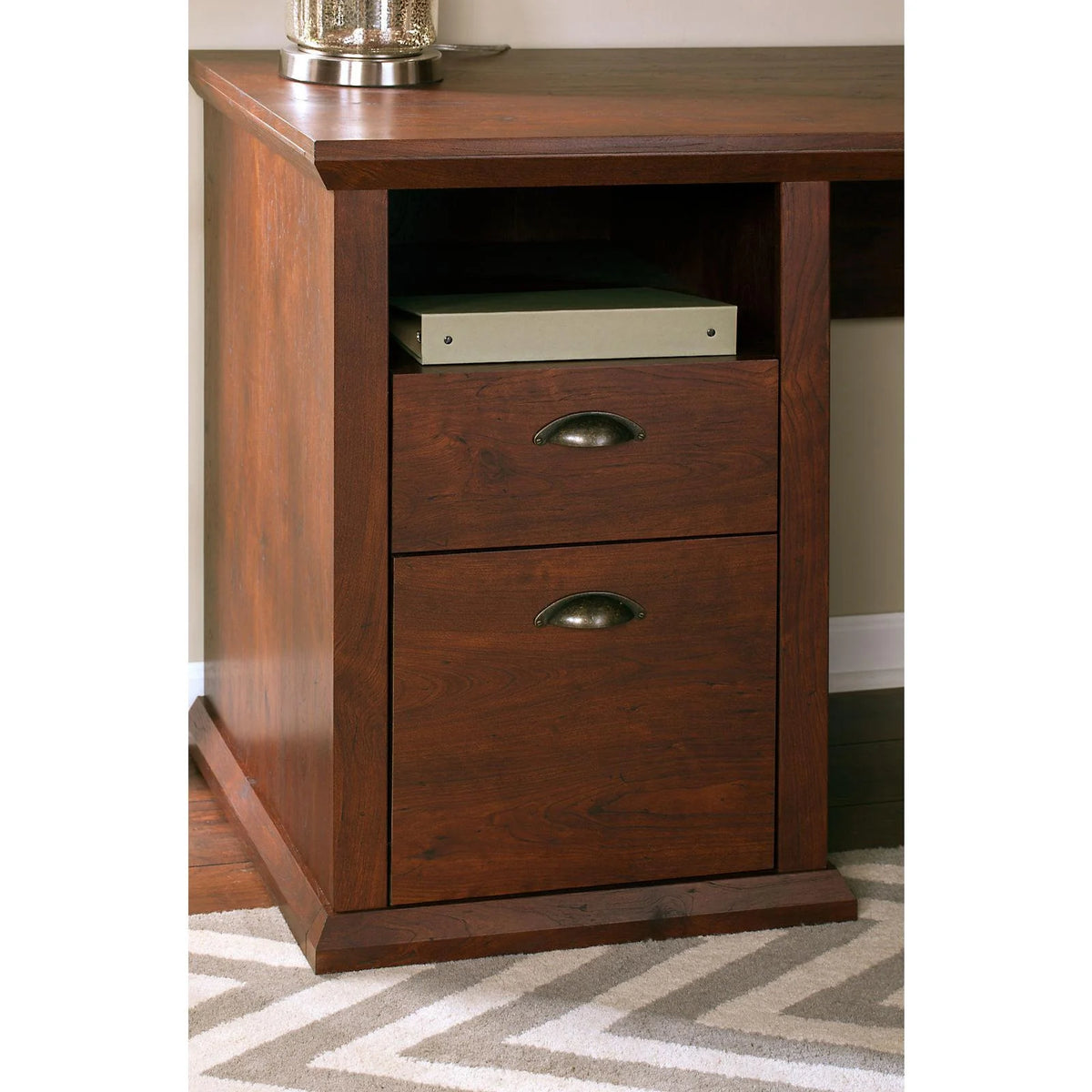 L Shaped Desk with File and Storage V429