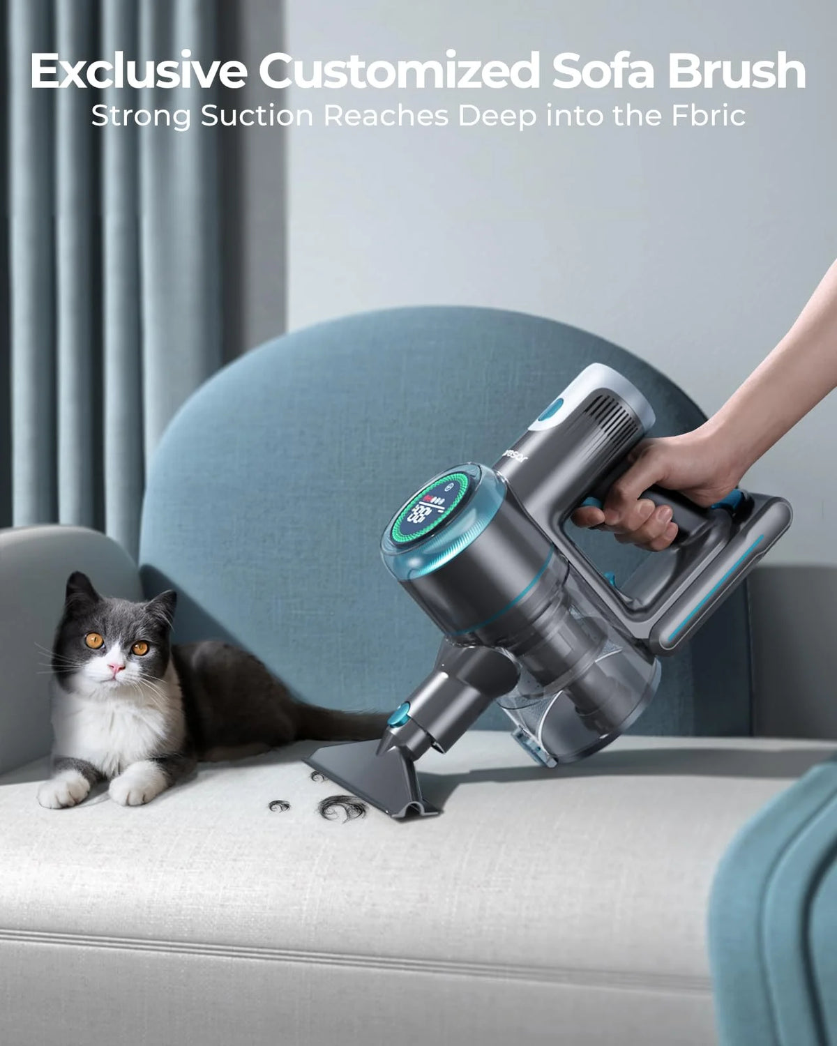 Cordless Stick Vacuum Cleaner 60Mins 450W 33KPa Lightweight C7318