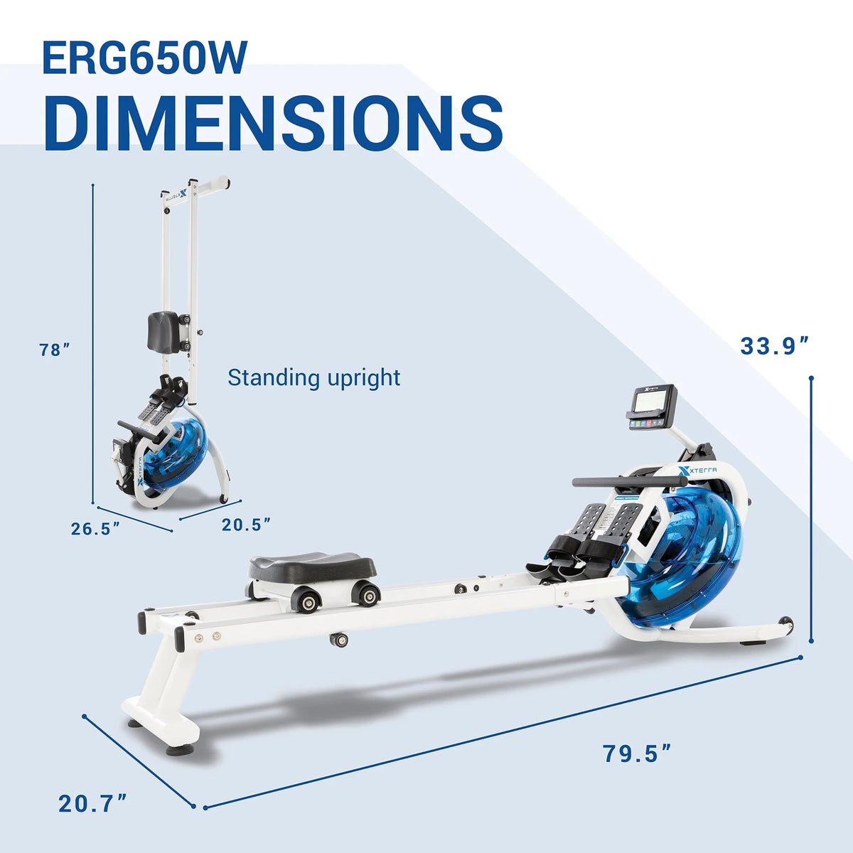 Water Rowing Machine with 6 Resistance Levels and LCD Display G693