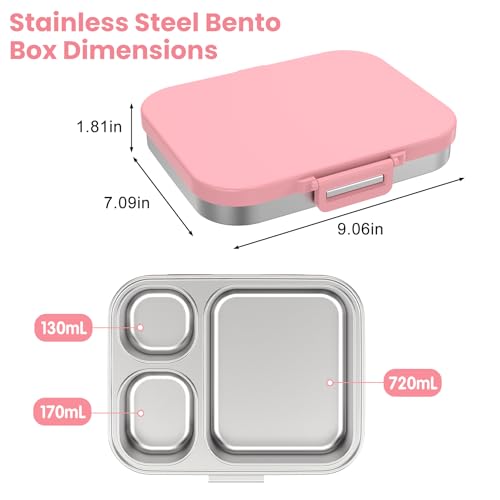 Stainless Steel 3-Compartment Leakproof Lunch Box W80493