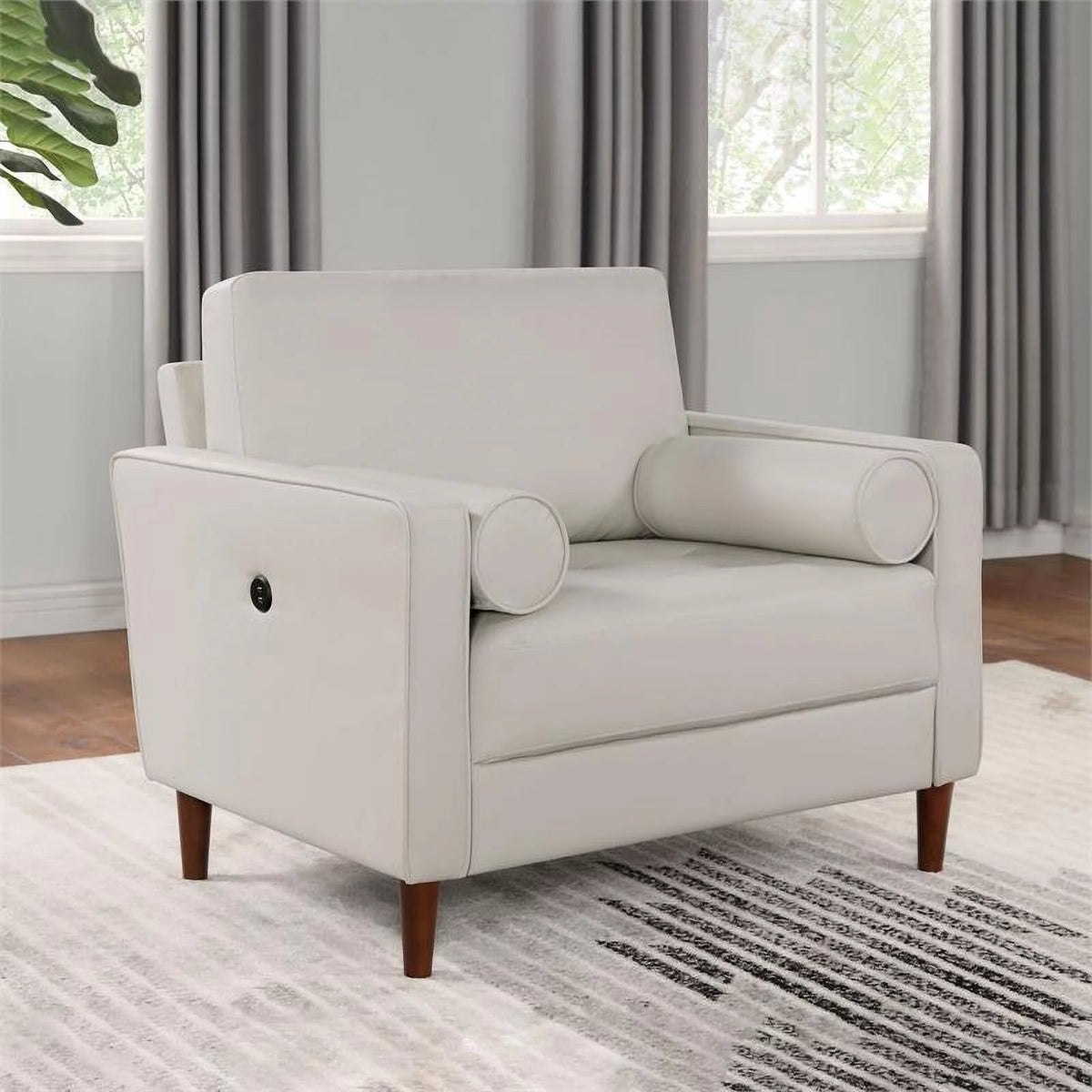 Faux Leather Chair with USB Port D288