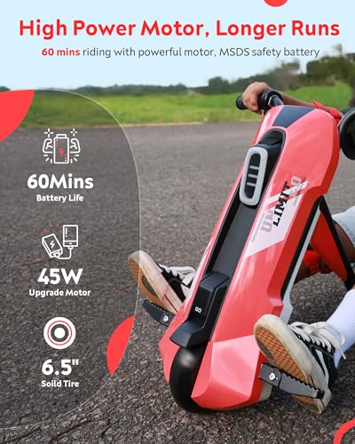 12V Electric Go Kart with Drift and 360° Spin, Black Y654