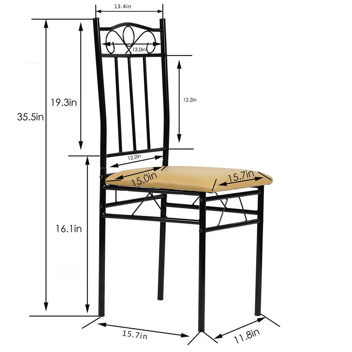 Wood and Metal Dining Table Set with 6 Chairs Z636