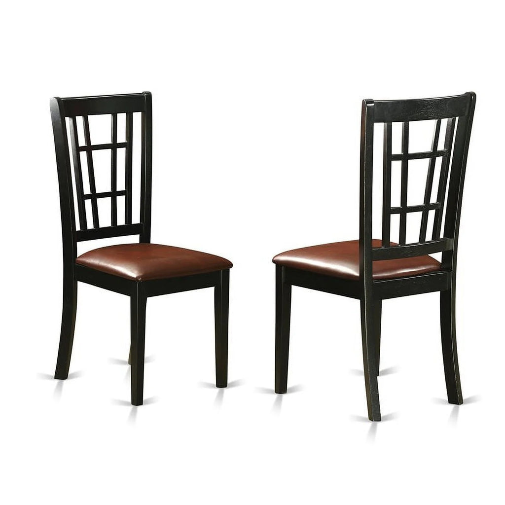 9-piece Wood Dining Table and Chair Set in Black W527279