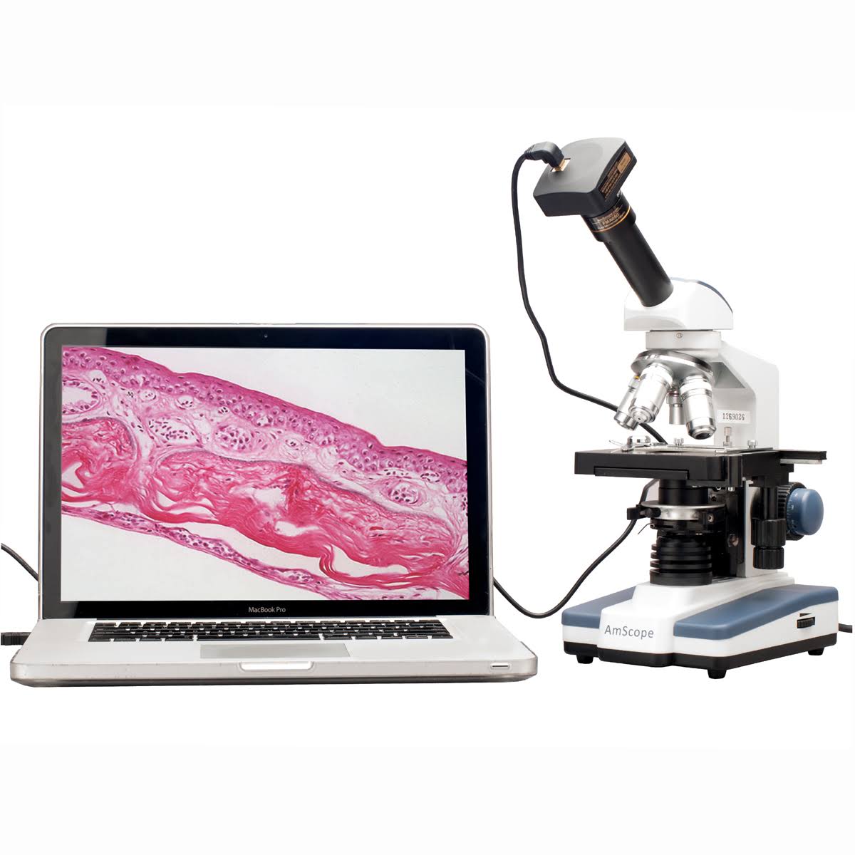 40X-2000X LED Monocular Compound Microscope with 9MP Camera U9387