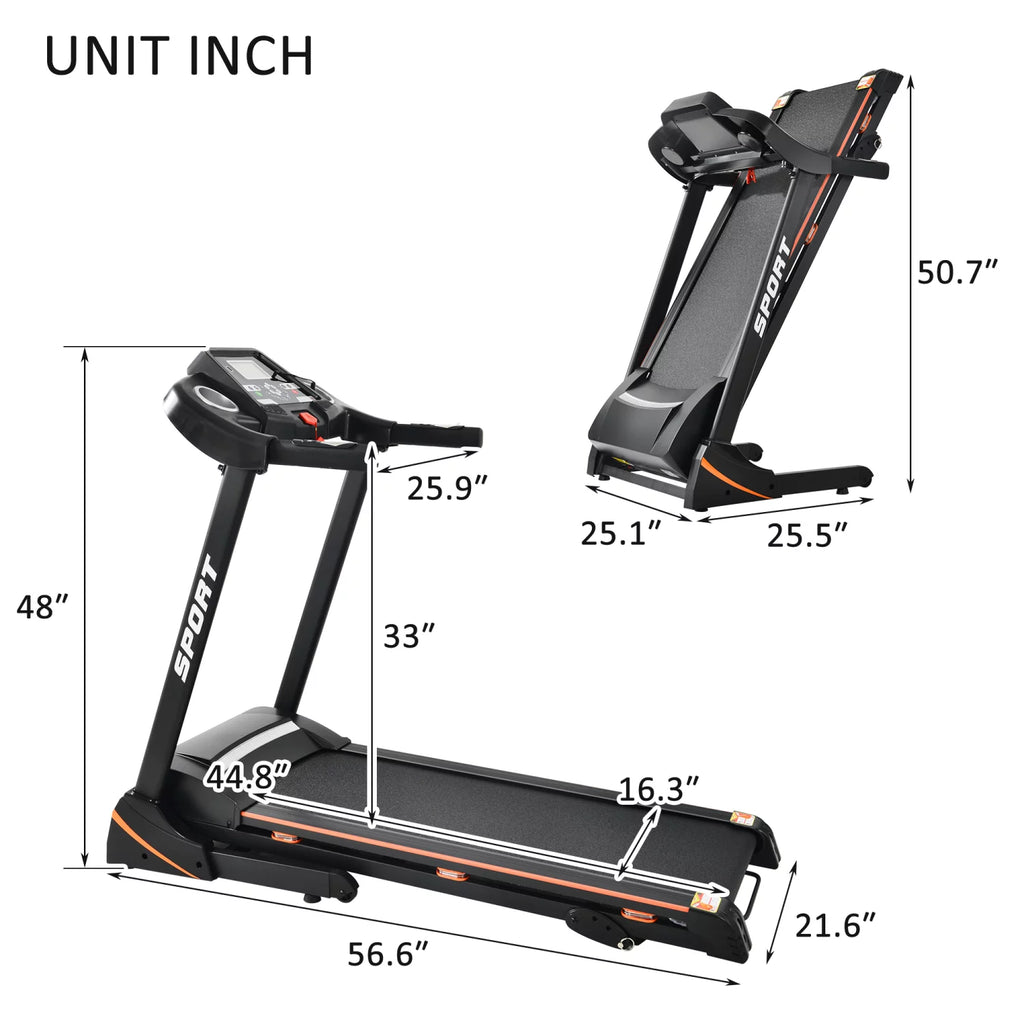 3.5 HP Folding Treadmill 330 LB Capacity Z263613