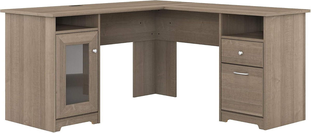L Shape Desk, 60W, Ash Gray E4920