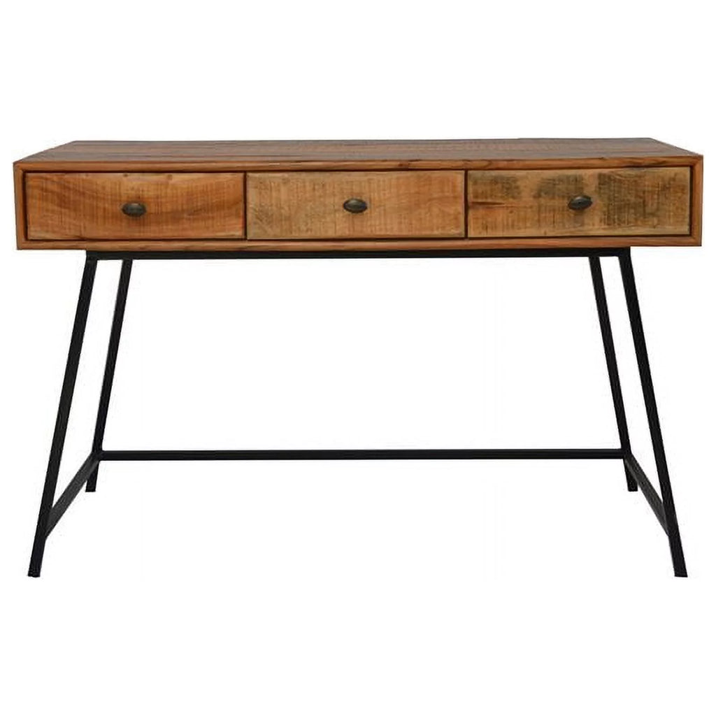 47" Mid-Century Metal Solid Wood Desk A42838