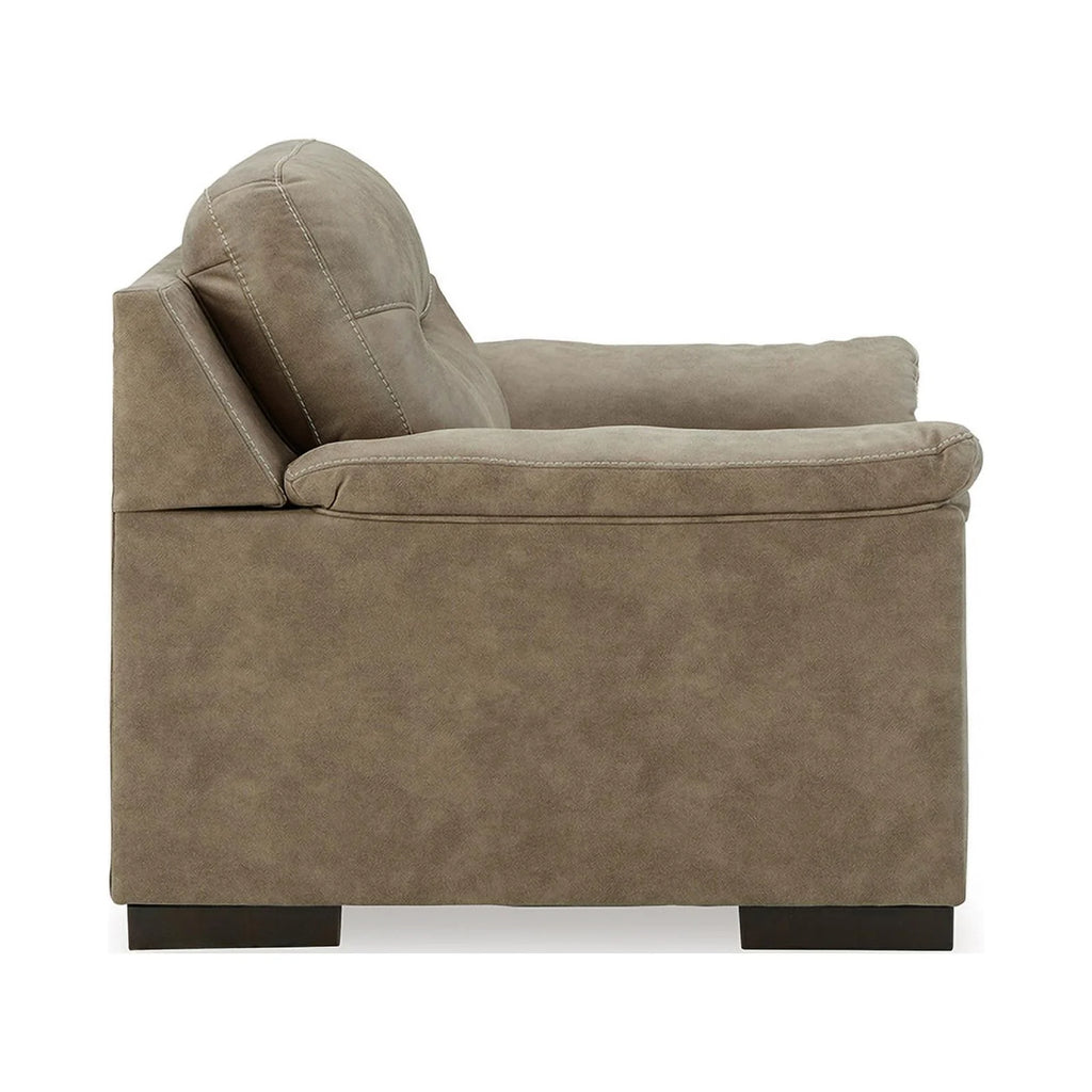 Light Brown Faux Leather Wood Chair B818641
