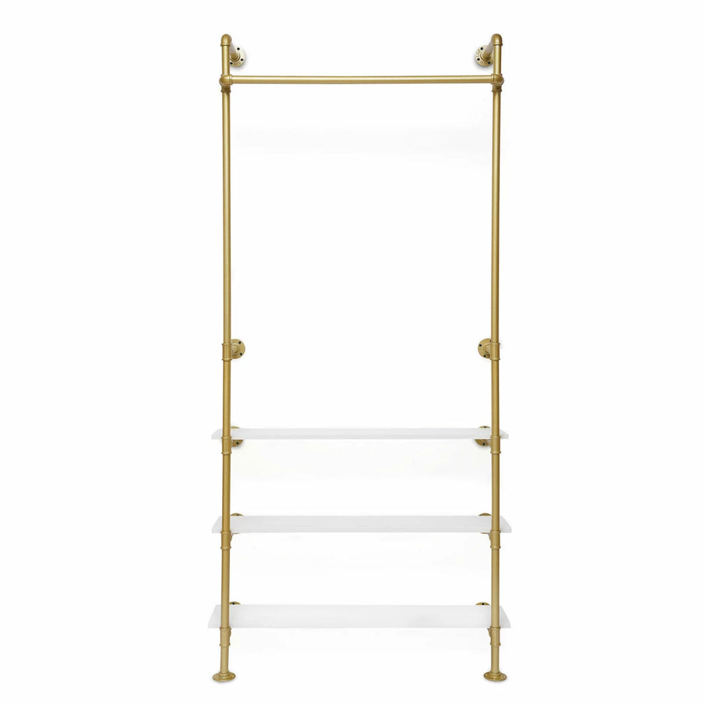 Wall Mounted Garment Rack Gold A631