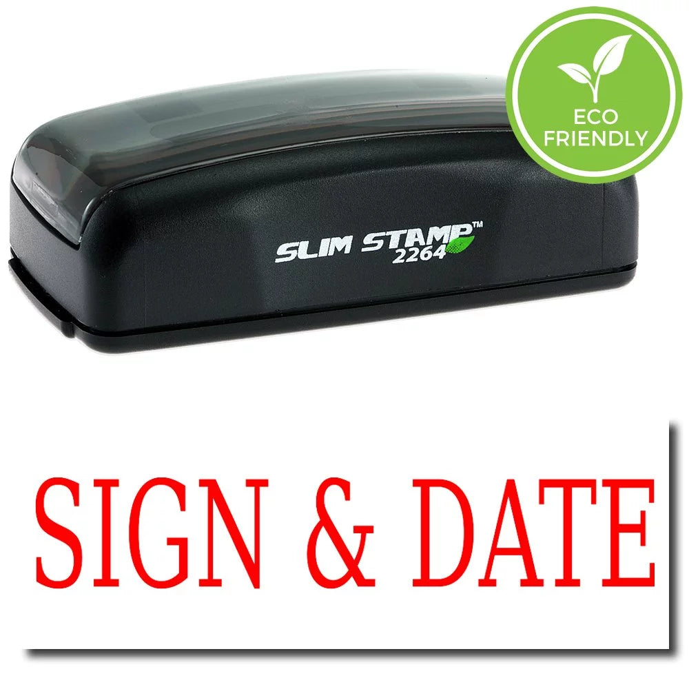 Pre-Inked Sign & Date Stamp with Purple Ink U5124