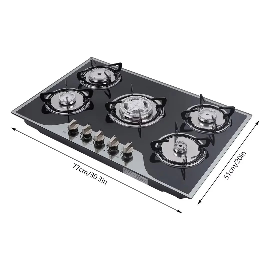 5 Burner Tempered Glass Gas Cooktop E87237