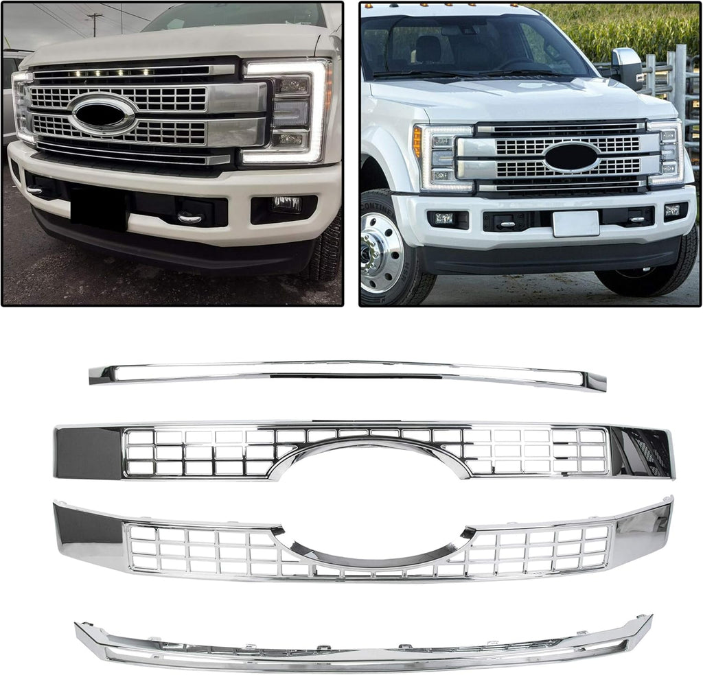 Chrome Front Hood Bumper Grille 4PCS M12624