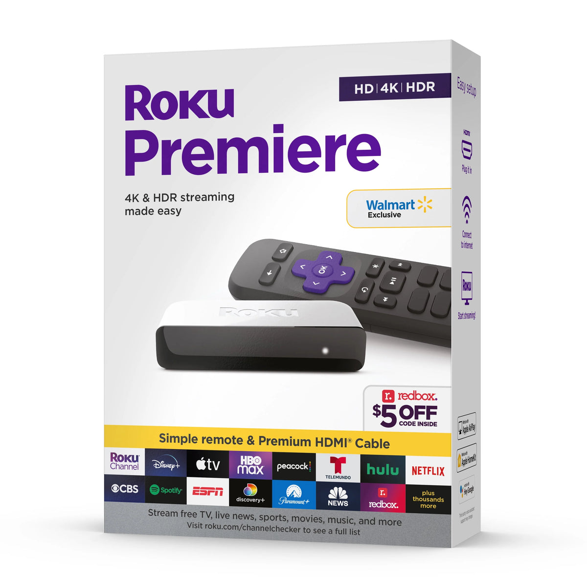4K HDR Streaming Media Player with HDMI Cable and Remote Y3941