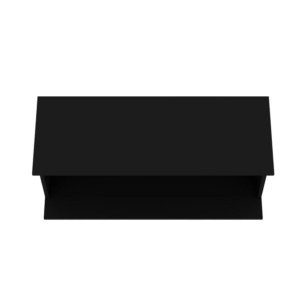 Black Floating Closet with Shelf and Rod D57380
