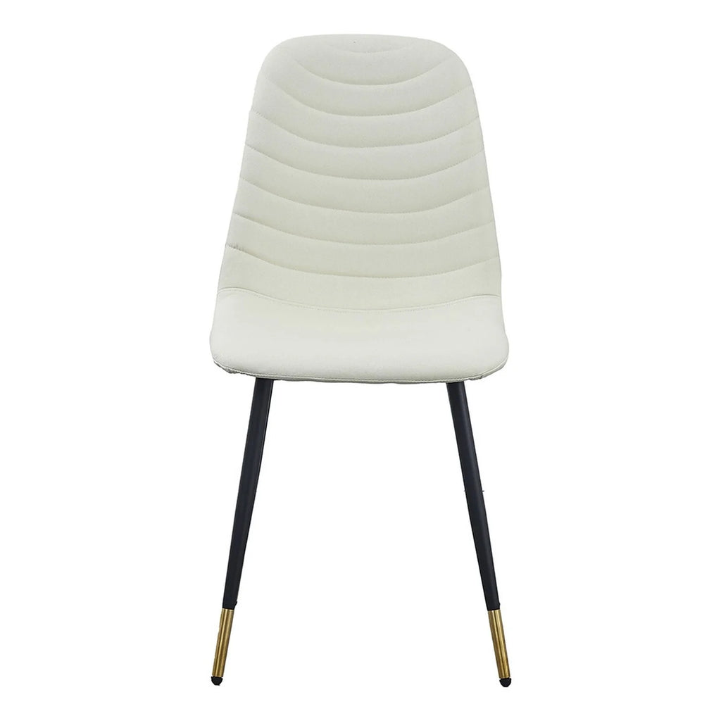 White Velvet Tufted Dining Chairs Set of 4 T934